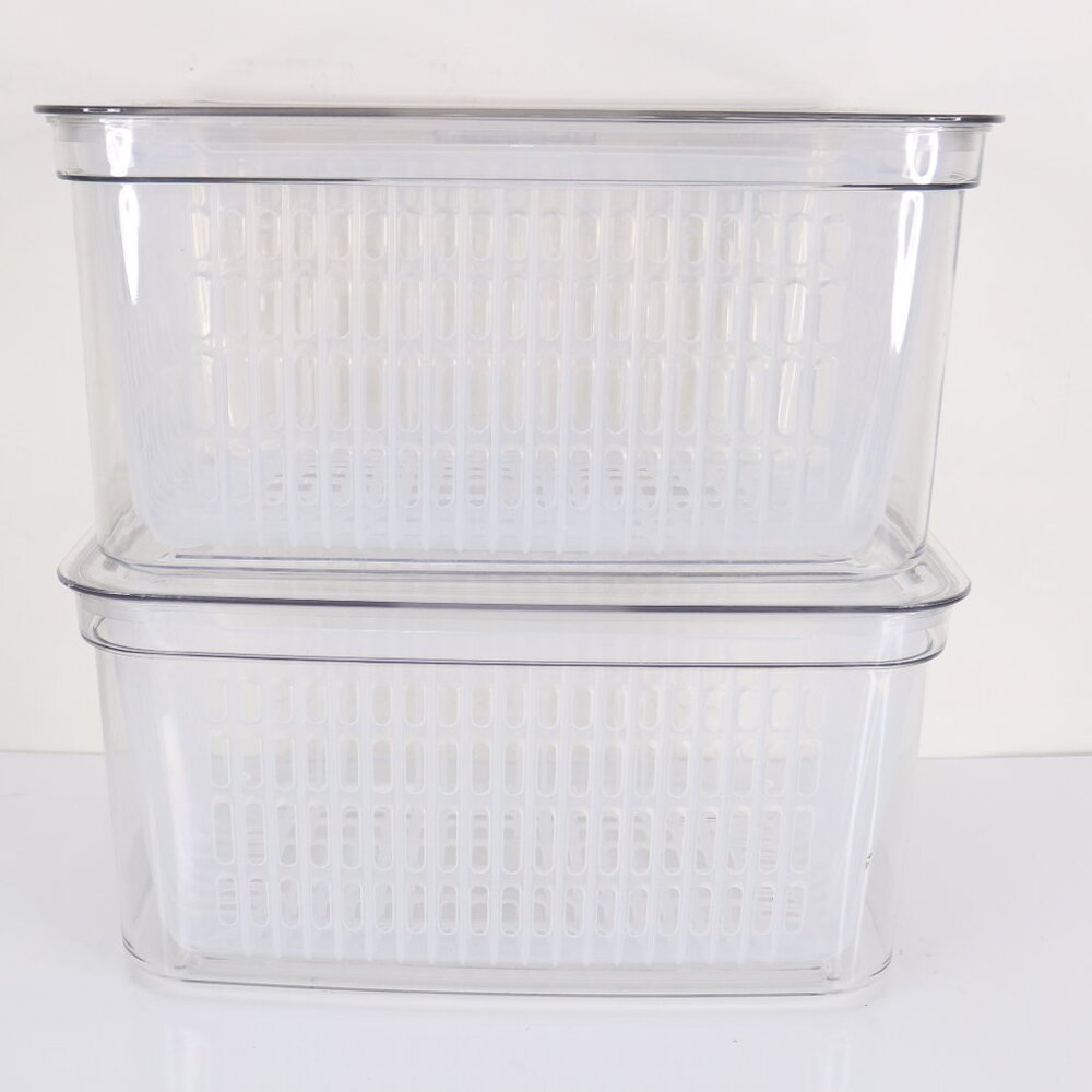 BINO Refrigerator Clear Storage Bins * 12 x 8 x 5.5 * Organization * Clear